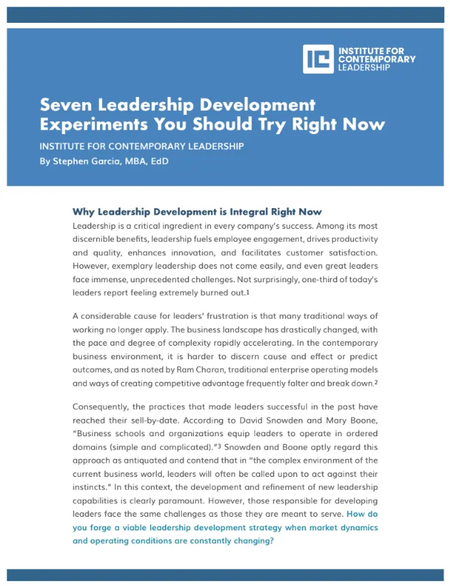 Leadership Experiments whitepaper cover