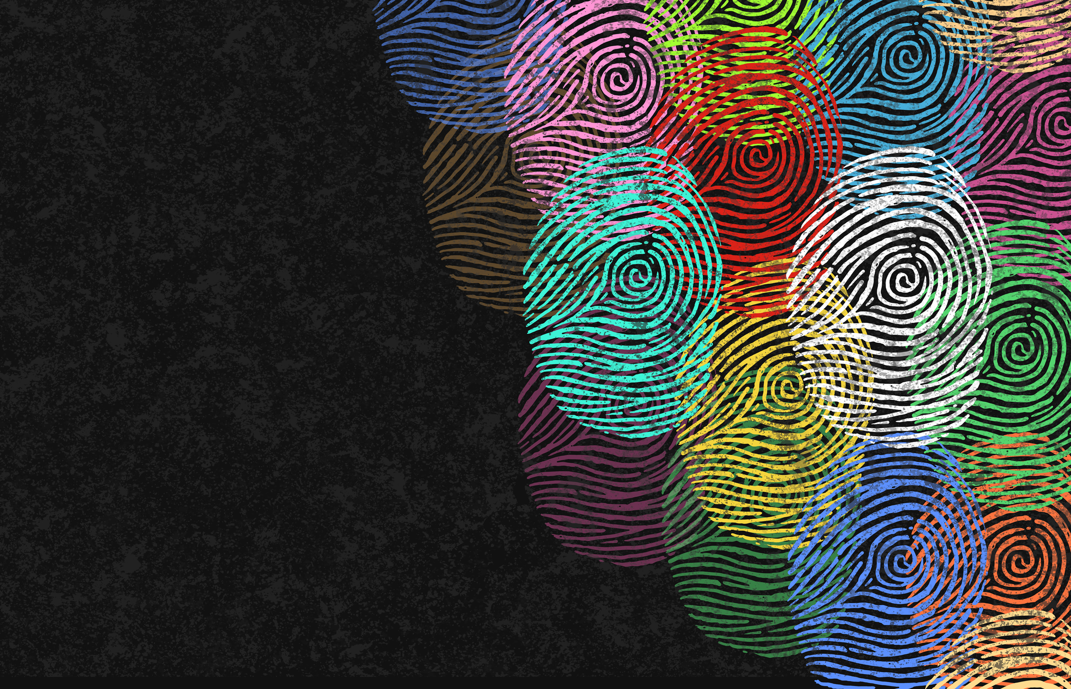 multicolored thumbprints